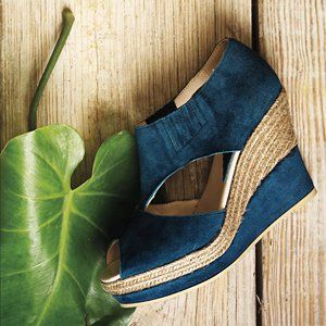 NIB Anthropologie Maypol Suede Espadrille Wedges 38